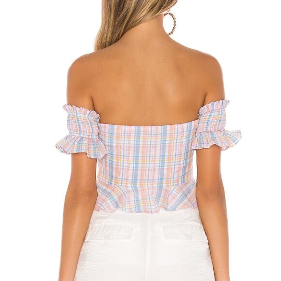 NWOT Majorelle Olympia Top in Pink Plaid size small - Picture 3 of 6